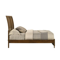 Lary Full Bed with Sleigh-Style Headboard and Slat Kit, Walnut Brown