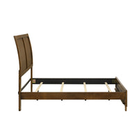 Lary Full Bed with Sleigh-Style Headboard and Slat Kit, Walnut Brown