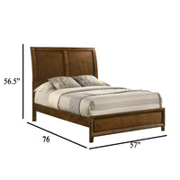 Lary Full Bed with Sleigh-Style Headboard and Slat Kit, Walnut Brown