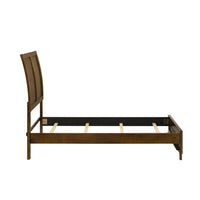 Lary Twin Bed with Sleigh-Style Headboard and Slat Kit, Walnut Brown
