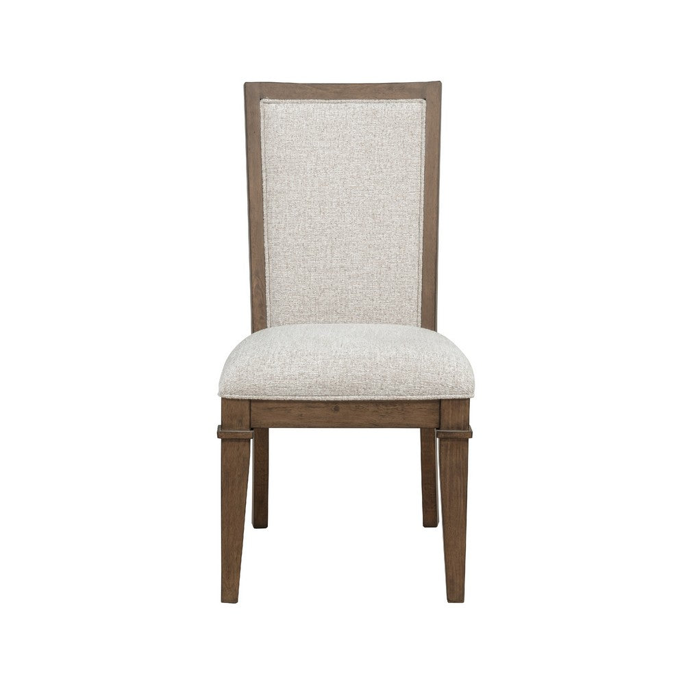 Henry Dining Side Chair Set of 2, Beige Polyester, Vintage Mocha Brown - BM344787