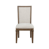 Henry Dining Side Chair Set of 2, Beige Polyester, Vintage Mocha Brown - BM344787