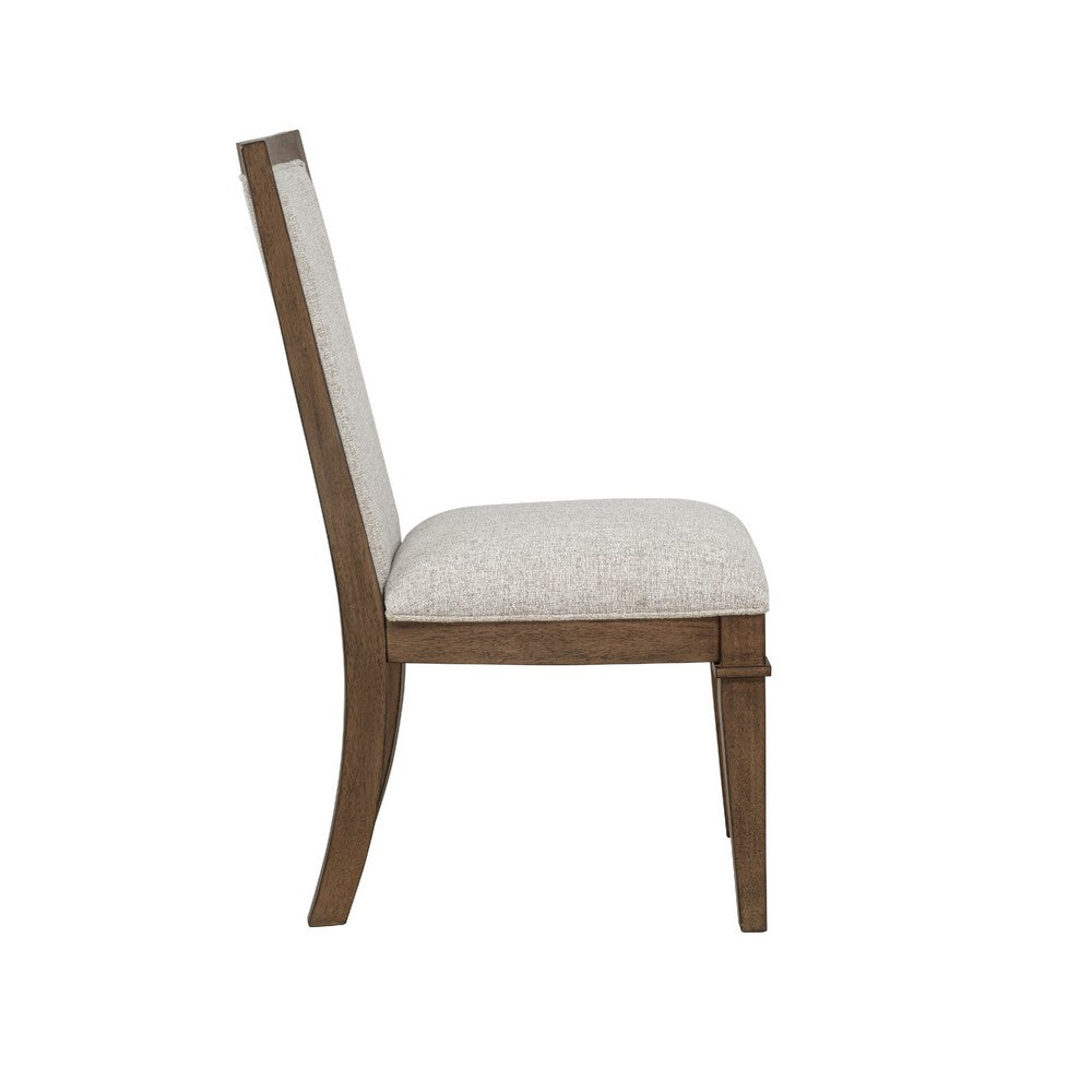 Henry Dining Side Chair Set of 2, Beige Polyester, Vintage Mocha Brown - BM344787