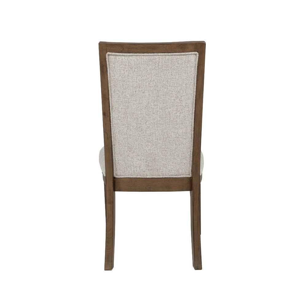 Henry Dining Side Chair Set of 2, Beige Polyester, Vintage Mocha Brown - BM344787