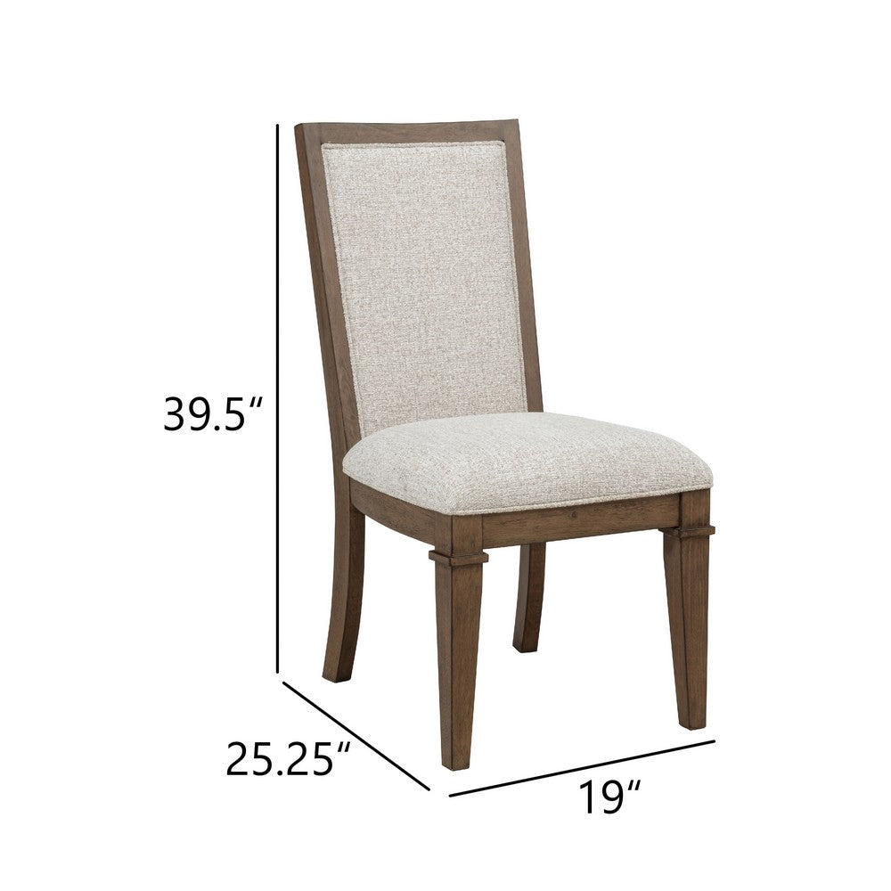 Henry Dining Side Chair Set of 2, Beige Polyester, Vintage Mocha Brown - BM344787