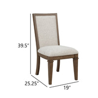 Henry Dining Side Chair Set of 2, Beige Polyester, Vintage Mocha Brown - BM344787