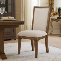 Henry Dining Side Chair Set of 2, Beige Polyester, Vintage Mocha Brown - BM344787