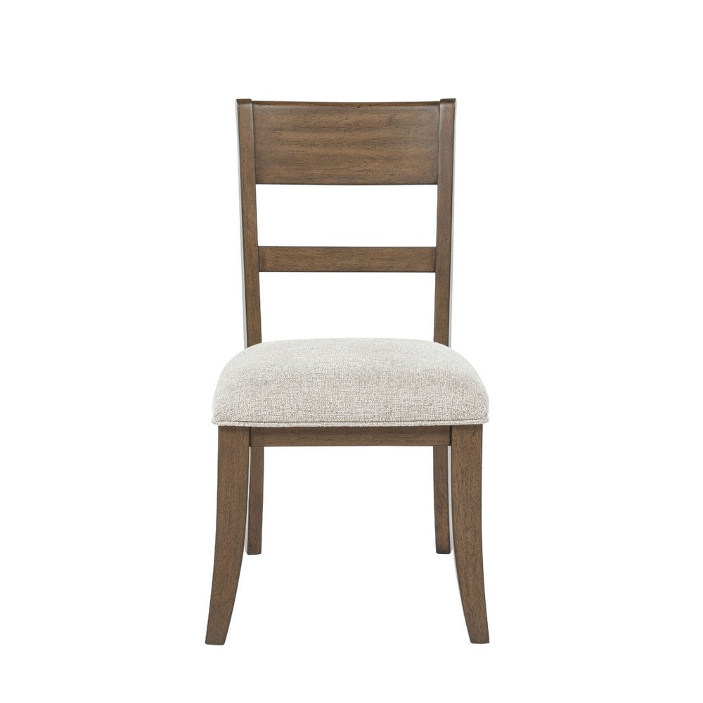 Henry Dining Side Chair Set of 2, Slat Back, Vintage Mocha Brown & Beige - BM344788