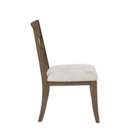 Henry Dining Side Chair Set of 2, Slat Back, Vintage Mocha Brown & Beige - BM344788