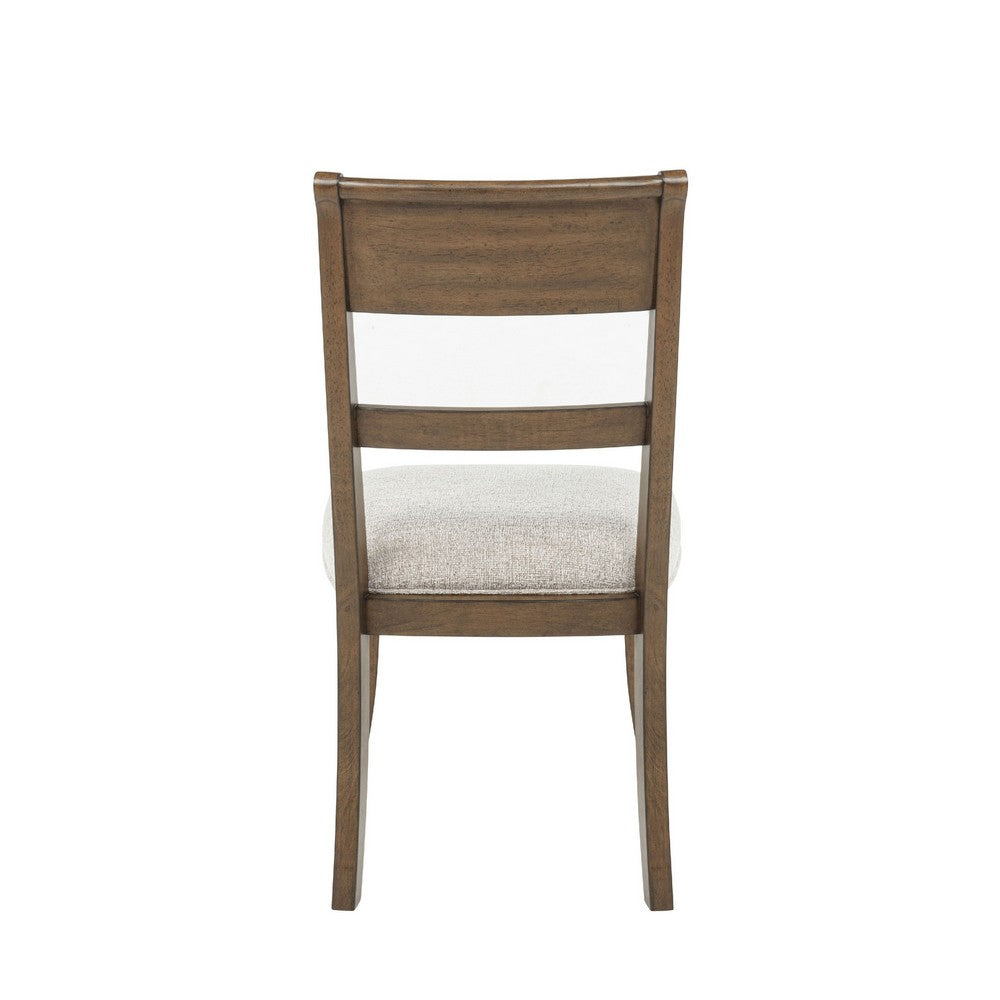 Henry Dining Side Chair Set of 2, Slat Back, Vintage Mocha Brown & Beige - BM344788