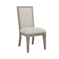 Henry Dining Side Chair Set of 2, Beige Polyester, Vintage Light Cream - BM344789