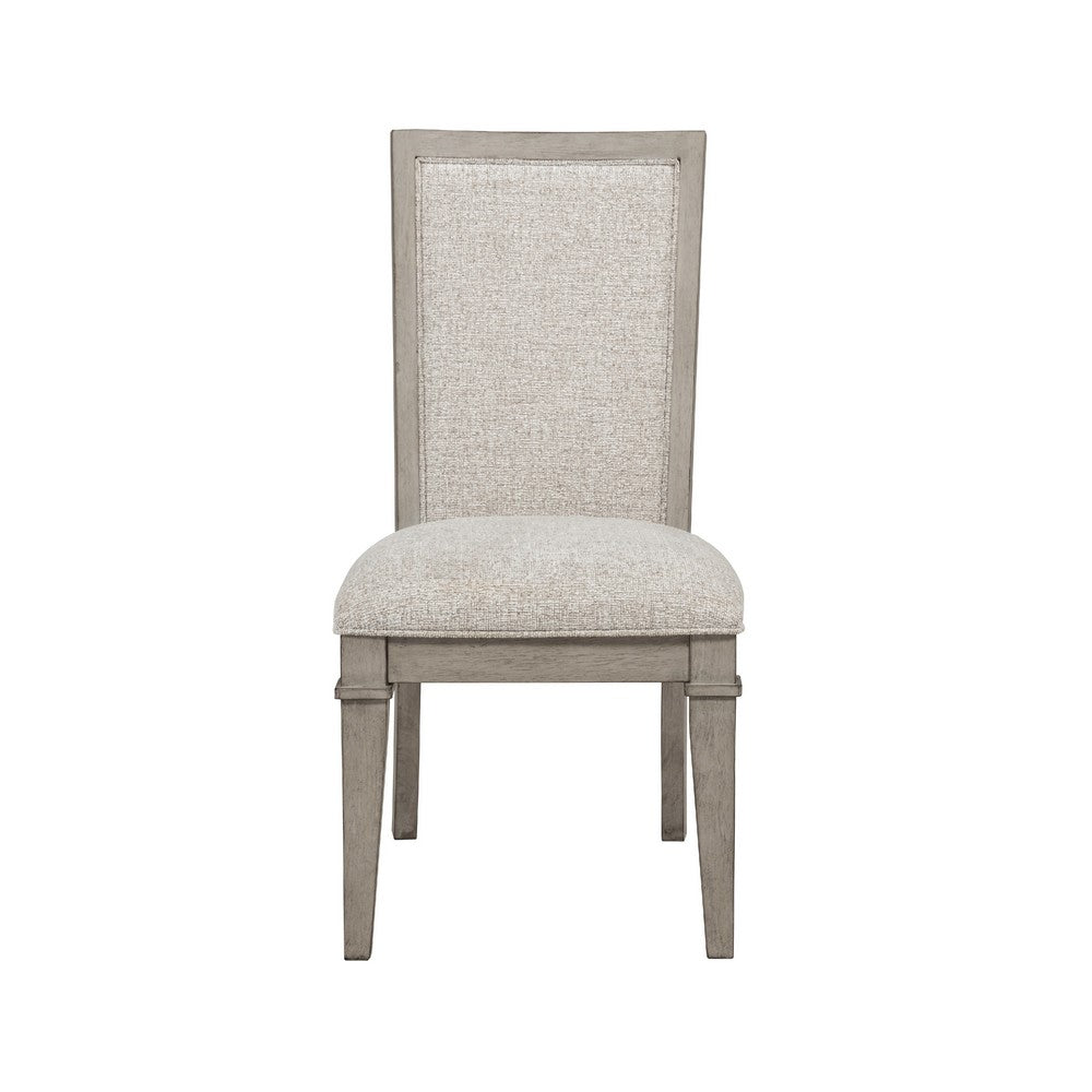 Henry Dining Side Chair Set of 2, Beige Polyester, Vintage Light Cream - BM344789