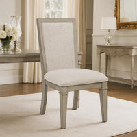 Henry Dining Side Chair Set of 2, Beige Polyester, Vintage Light Cream - BM344789