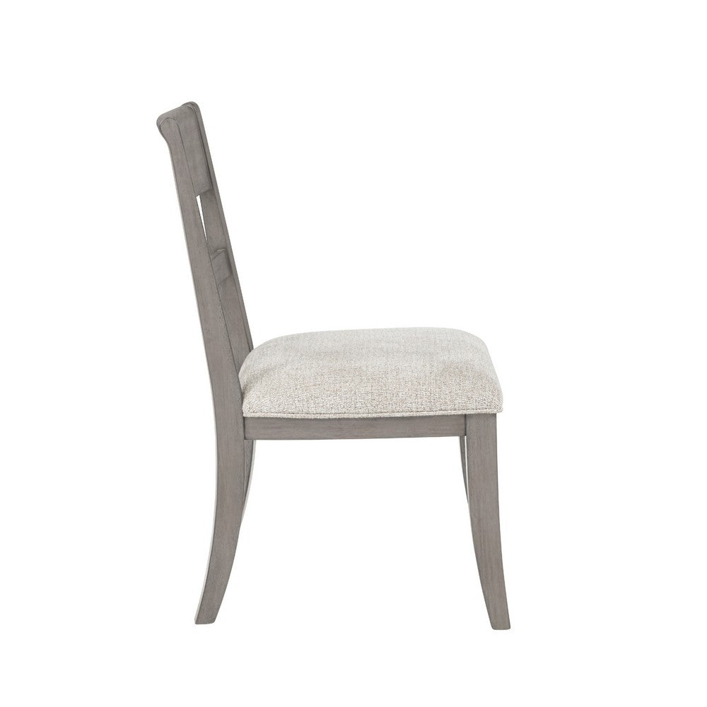 Henry Dining Side Chair Set of 2, Slat Back, Vintage Light Cream & Beige - BM344790