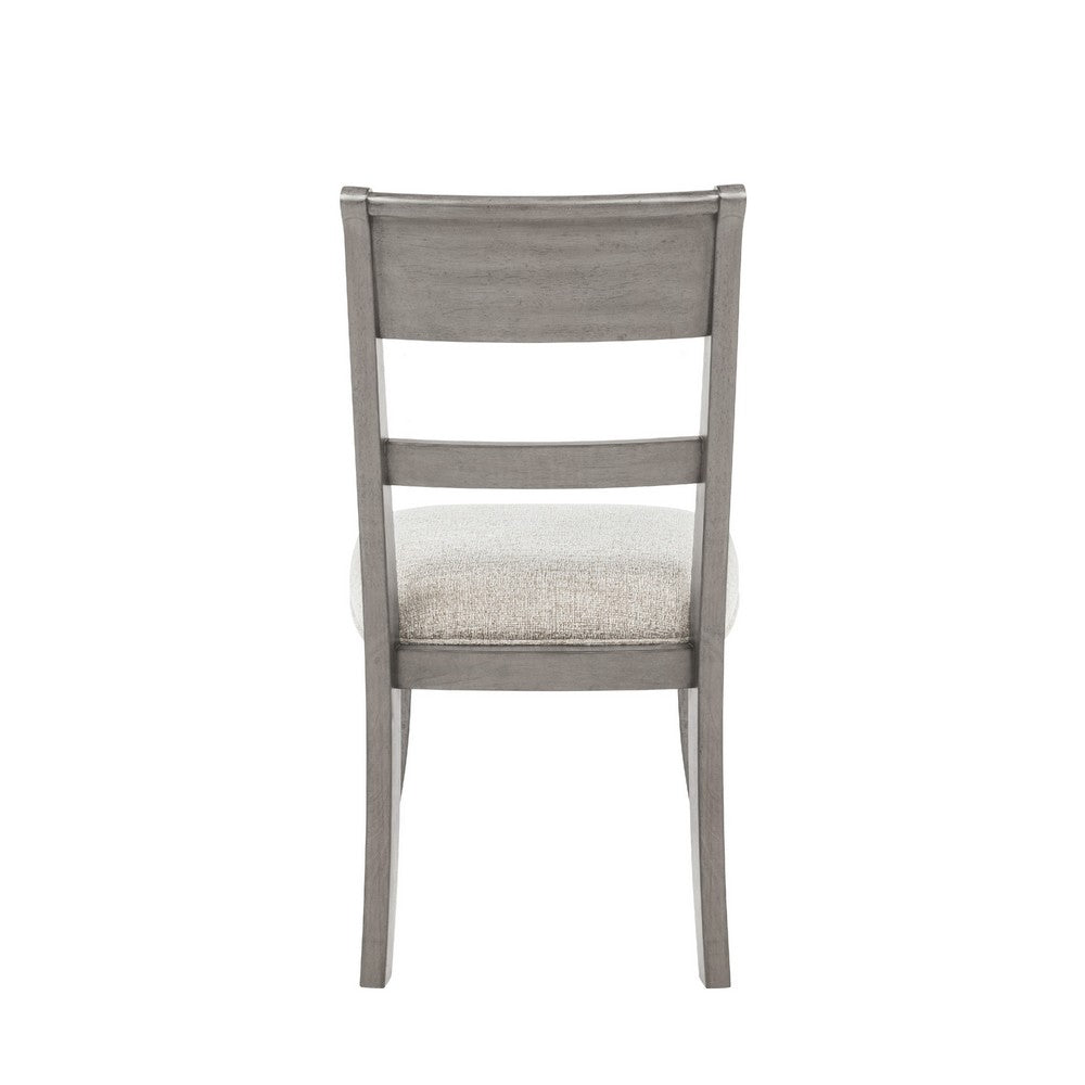 Henry Dining Side Chair Set of 2, Slat Back, Vintage Light Cream & Beige - BM344790