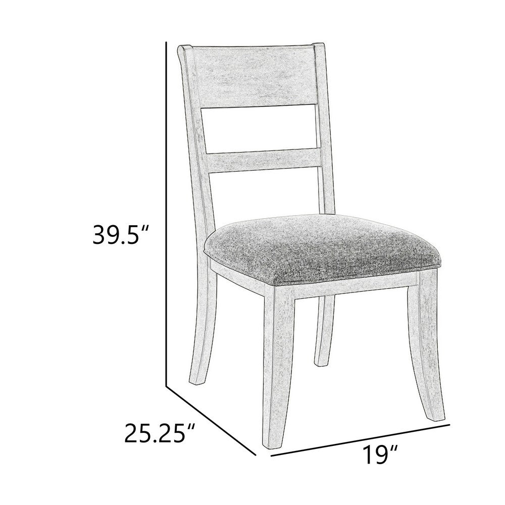 Henry Dining Side Chair Set of 2, Slat Back, Vintage Light Cream & Beige - BM344790