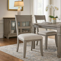 Henry Dining Side Chair Set of 2, Slat Back, Vintage Light Cream & Beige - BM344790