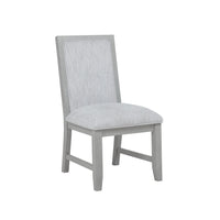 Ion Dining Side Chair Set of 2, Mist Gray Polyester & Solid Rubberwood - BM344791