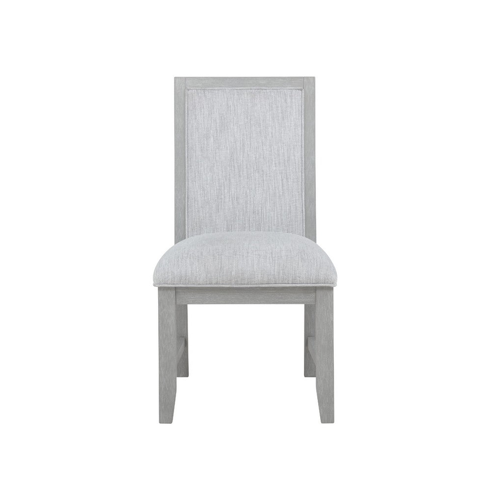 Ion Dining Side Chair Set of 2, Mist Gray Polyester & Solid Rubberwood - BM344791