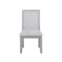 Ion Dining Side Chair Set of 2, Mist Gray Polyester & Solid Rubberwood - BM344791