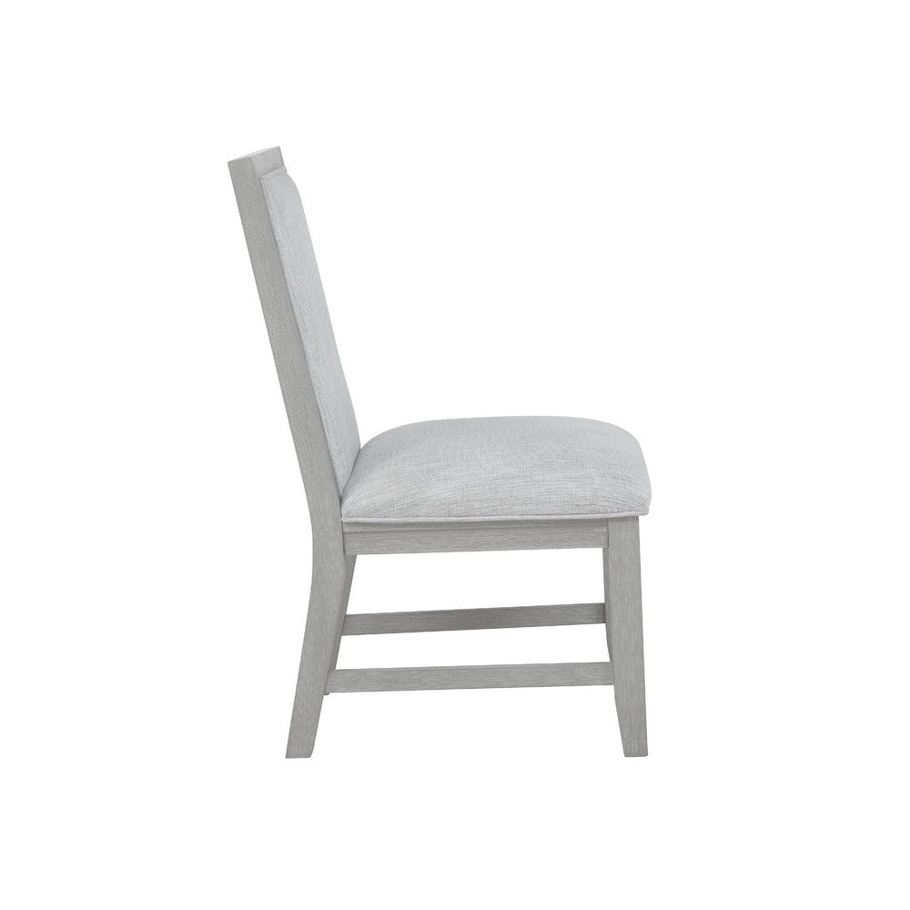 Ion Dining Side Chair Set of 2, Mist Gray Polyester & Solid Rubberwood - BM344791