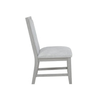 Ion Dining Side Chair Set of 2, Mist Gray Polyester & Solid Rubberwood - BM344791