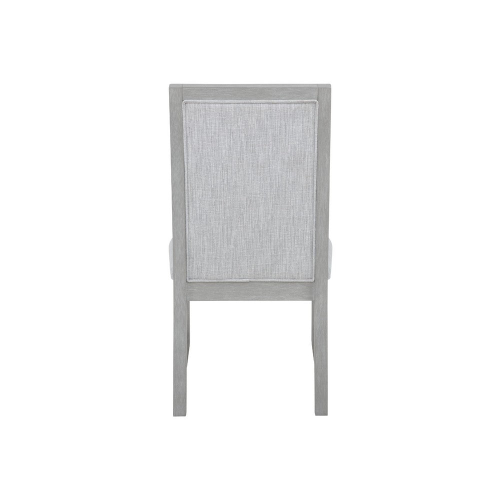 Ion Dining Side Chair Set of 2, Mist Gray Polyester & Solid Rubberwood - BM344791