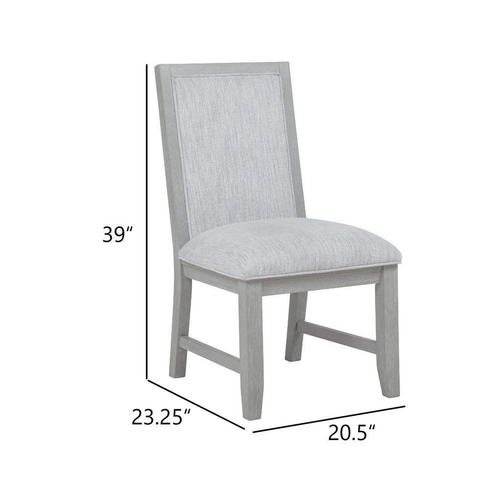Ion Dining Side Chair Set of 2, Mist Gray Polyester & Solid Rubberwood - BM344791
