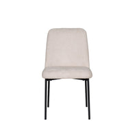 Ery Dining Side Chair Set of 2, Beige Cushions, Black Metal Frame - BM344792
