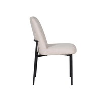 Ery Dining Side Chair Set of 2, Beige Cushions, Black Metal Frame - BM344792