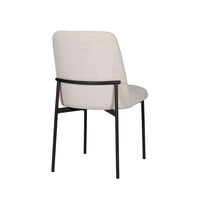 Ery Dining Side Chair Set of 2, Beige Cushions, Black Metal Frame - BM344792