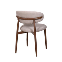 Riom Dining Side Chair Set of 2, Low Curved Back, Walnut Brown Metal  - BM344795