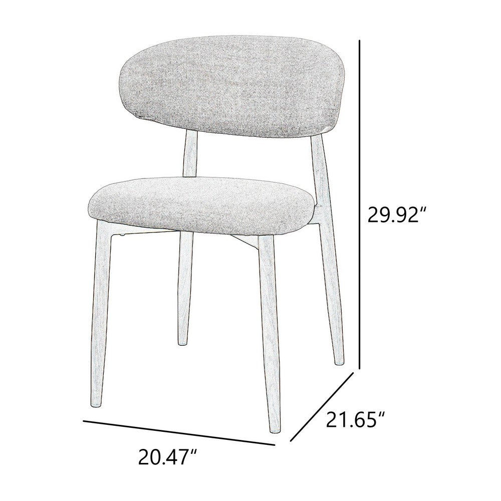Riom Dining Side Chair Set of 2, Low Curved Back, Walnut Brown Metal  - BM344795