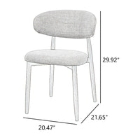 Riom Dining Side Chair Set of 2, Low Curved Back, Walnut Brown Metal  - BM344795