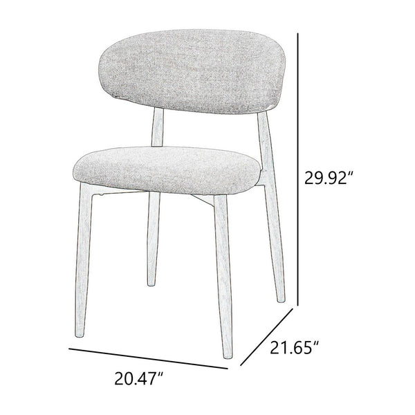 Riom Dining Side Chair Set of 2, Low Curved Back, Walnut Brown Metal  - BM344795