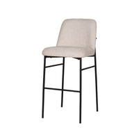 Ery Bar Height Chair Set of 2, Beige Cushions, Black Metal Frame - BM344796