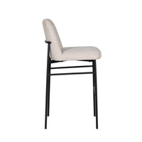 Ery Bar Height Chair Set of 2, Beige Cushions, Black Metal Frame - BM344796