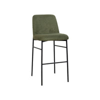 Ery Bar Height Chair Set of 2, Green Cushions, Black Metal Frame - BM344797