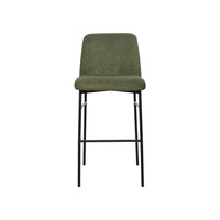 Ery Bar Height Chair Set of 2, Green Cushions, Black Metal Frame - BM344797