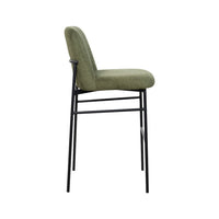 Ery Bar Height Chair Set of 2, Green Cushions, Black Metal Frame - BM344797