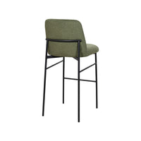 Ery Bar Height Chair Set of 2, Green Cushions, Black Metal Frame - BM344797