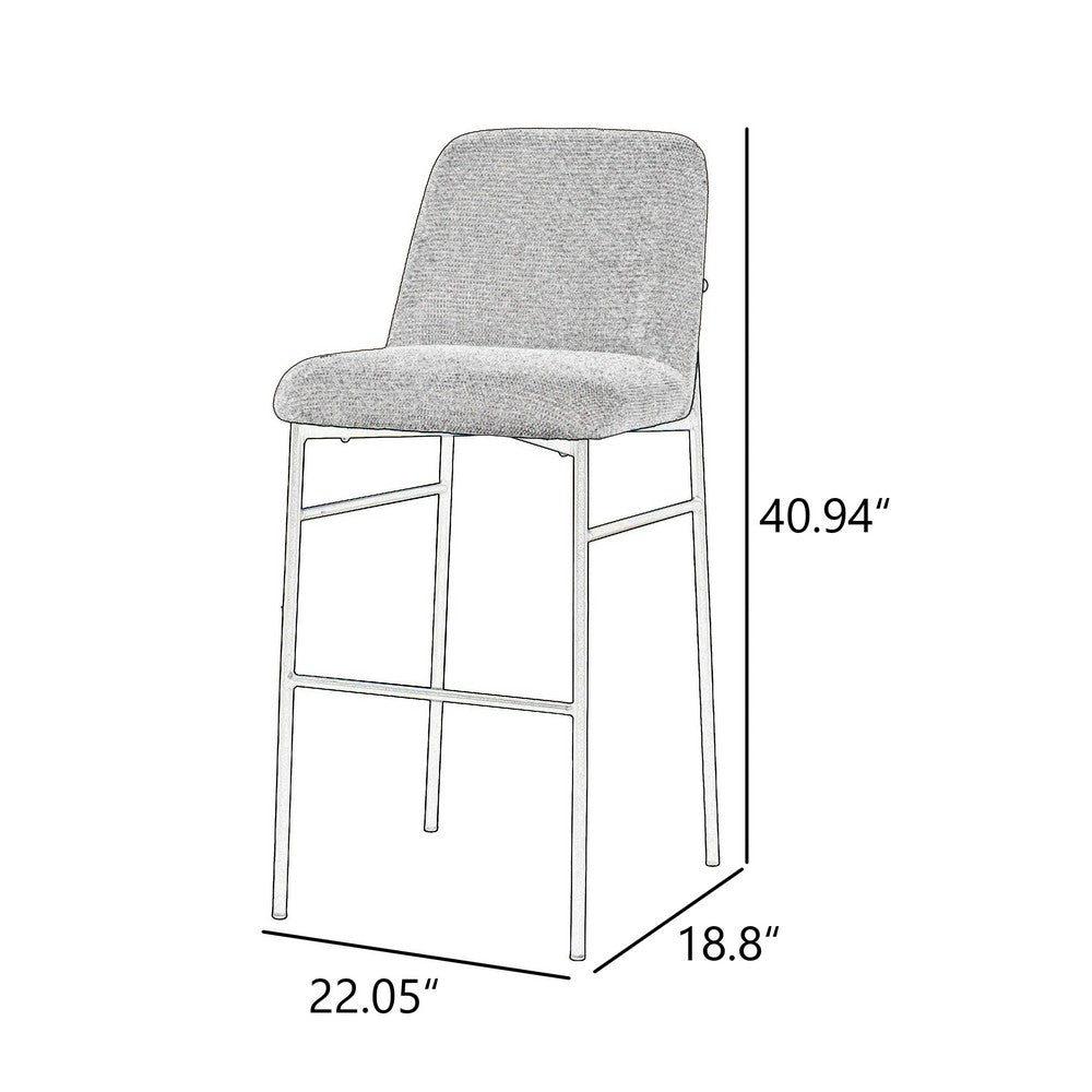 Ery Bar Height Chair Set of 2, Green Cushions, Black Metal Frame - BM344797