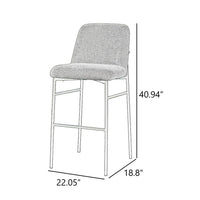 Ery Bar Height Chair Set of 2, Green Cushions, Black Metal Frame - BM344797