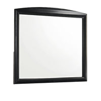 Sevy Dresser Mirror, Curved Top, Onyx Black Solid Rubberwood, 41x46 - BM344798