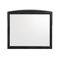 Sevy Dresser Mirror, Curved Top, Onyx Black Solid Rubberwood, 41x46 - BM344798