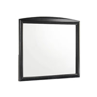 Sevy Dresser Mirror, Curved Top, Onyx Black Solid Rubberwood, 41x46 - BM344798