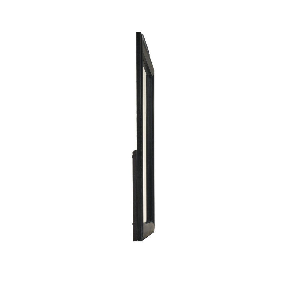 Sevy Dresser Mirror, Curved Top, Onyx Black Solid Rubberwood, 41x46 - BM344798