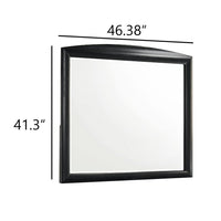 Sevy Dresser Mirror, Curved Top, Onyx Black Solid Rubberwood, 41x46 - BM344798