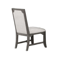 Leslee Dining Side Chair Set of 2, Gray Polyester, Sculpted Tall Back  - BM344799