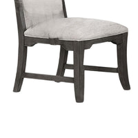 Leslee Dining Side Chair Set of 2, Gray Polyester, Sculpted Tall Back  - BM344799
